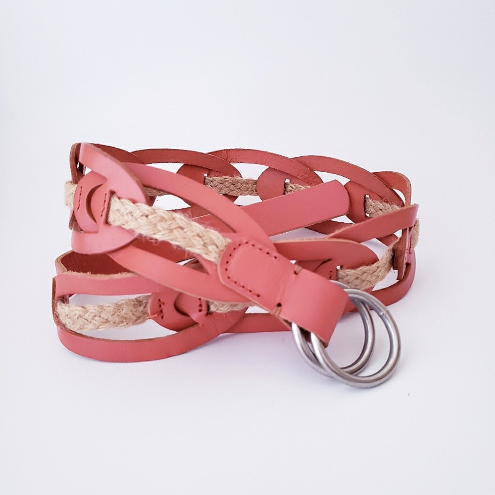 Vintage Linea Pelle Orange leather Woven Belt